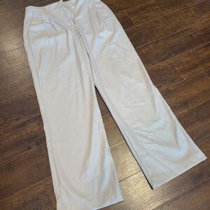 NEW House of Harlow 1960 off white/cream vegan leather wide leg pants